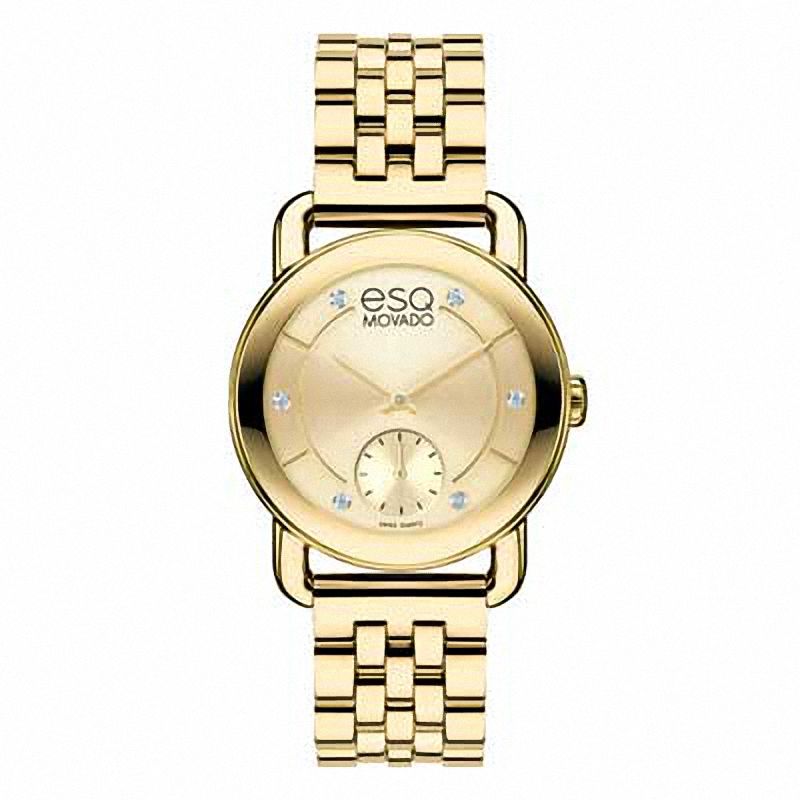 Ladies' ESQ Movado Classica Diamond Accent Gold-Tone Watch (Model: 07101417)|Peoples Jewellers