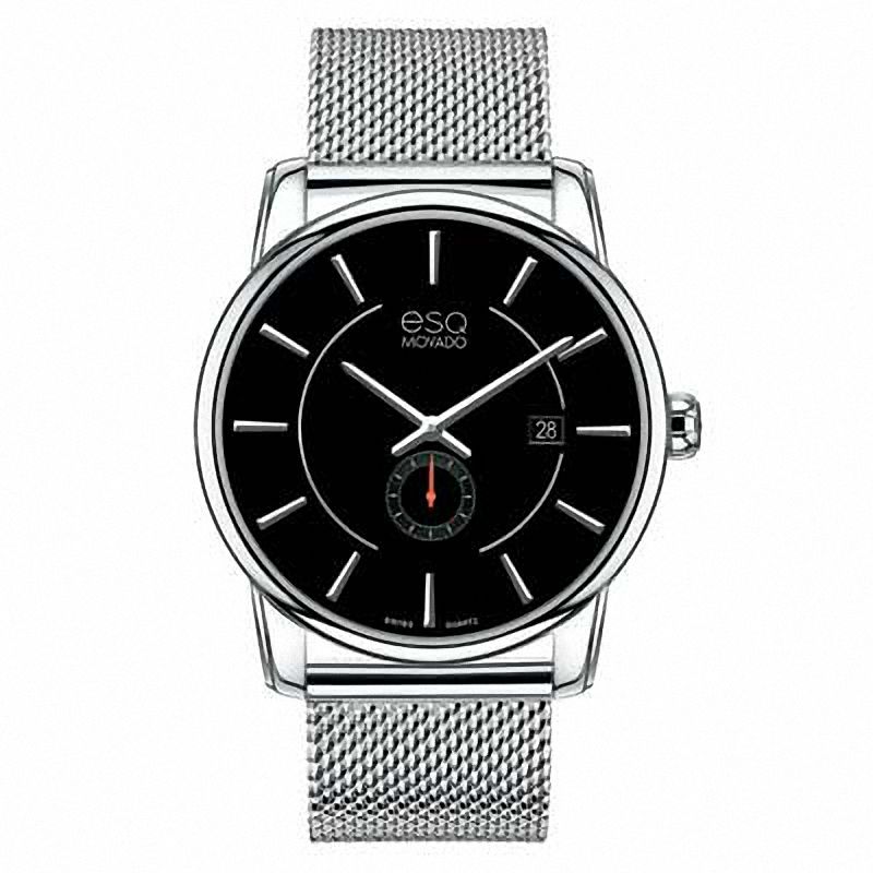 Men's ESQ Movado Capital Mesh Watch with Black Dial (Model: 07301444)|Peoples Jewellers