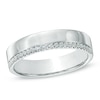 Thumbnail Image 1 of 0.10 CT. T.W. Diamond Edge Band in 10K White Gold