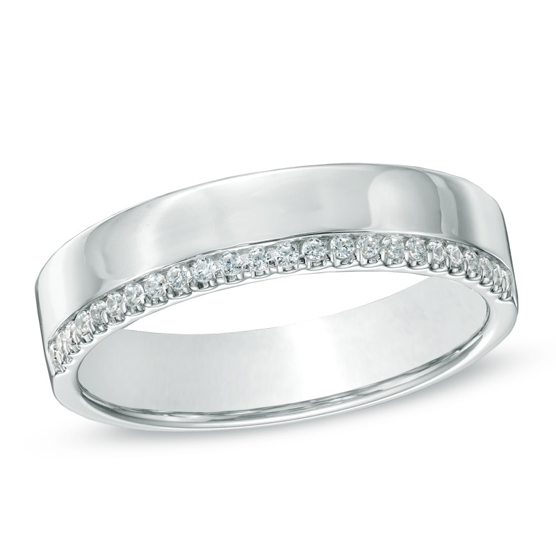 0.10 CT. T.W. Diamond Edge Band in 10K White Gold