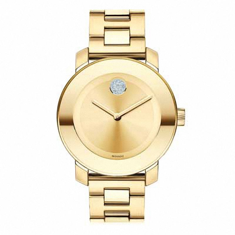 Ladies' Movado Bold® Crystal Gold-Tone Watch (Model: 3600104)|Peoples Jewellers