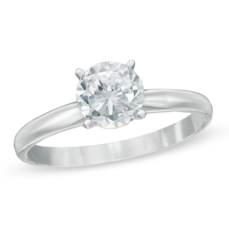 Main Image 1 of 1.00 CT. Canadian Certified Diamond Solitaire Engagement Ring in 14K White Gold (J/I3)