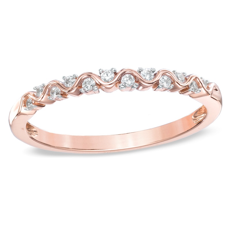 Diamond Accent Anniversary Band in 10K Rose Gold