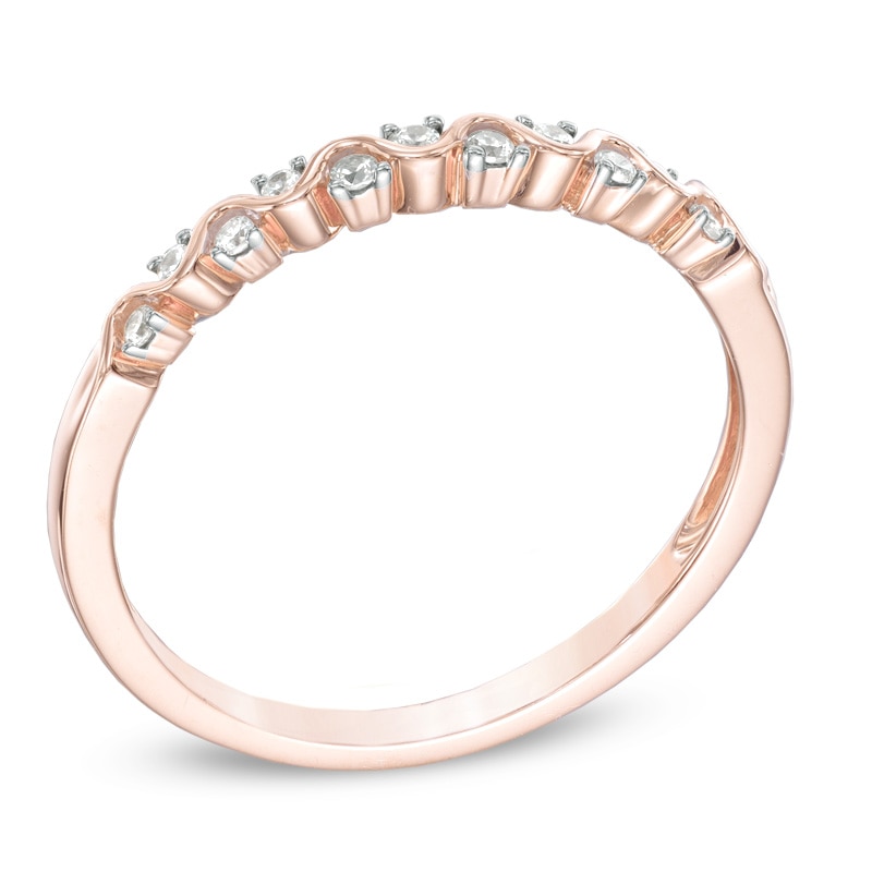 Diamond Accent Anniversary Band in 10K Rose Gold