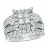 Thumbnail Image 1 of 4.00 CT. T.W. Quad Princess-Cut Diamond Frame Bridal Set in 14K White Gold