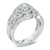 Thumbnail Image 2 of 1.00 CT. T.W. Diamond Cluster Twisting Bridal Set in 14K White Gold