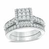 1.50 CT. T.W. Princess-Cut Composite Diamond Frame Bridal Set in 14K White Gold