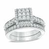 Thumbnail Image 1 of 1.50 CT. T.W. Princess-Cut Composite Diamond Frame Bridal Set in 14K White Gold