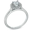 Thumbnail Image 1 of 0.74 CT. T.W. Certified Canadian Diamond Frame Engagement Ring in 14K White Gold (I/I1)