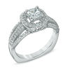 Thumbnail Image 1 of 1.00 CT. T.W. Certified Canadian Princess-Cut Diamond Frame Split Shank Ring in 14K White Gold (I/I1)