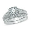 Thumbnail Image 0 of Celebration Canadian Ideal 0.95 CT. T.W. Diamond Vintage-Style Bridal Set in 14K White Gold (I/I1)