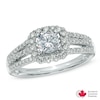Thumbnail Image 0 of 1.00 CT. T.W. Certified Canadian Diamond Split Shank Engagement Ring in 14K White Gold (I/I1)