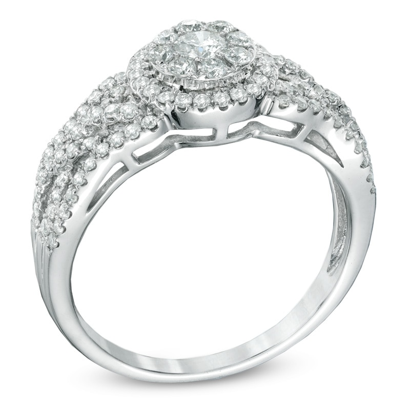 Main Image 2 of 0.75 CT. T.W. Diamond Twisting Engagement Ring in 14K White Gold