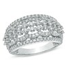 Thumbnail Image 1 of 1.00 CT. T.W. Diamond Scallop Anniversary Ring in 10K White Gold