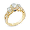 Thumbnail Image 1 of Vera Wang Love Collection 0.95 CT. T.W. Oval Diamond Three Stone Engagement Ring in 14K Gold