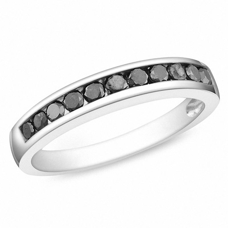 0.49 CT. T.W. Black Diamond Anniversary Band in Sterling Silver