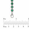 Thumbnail Image 3 of Oval Lab-Created Emerald and 0.075 CT. T.W. Diamond Bracelet in Sterling Silver - 7.5"