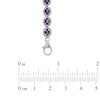 Thumbnail Image 2 of Oval Amethyst and 0.075 CT. T.W. Diamond Bracelet in Sterling Silver - 7.5"