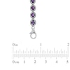 Thumbnail Image 3 of Oval Amethyst and 0.075 CT. T.W. Diamond Bracelet in Sterling Silver - 7.5"