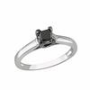 Thumbnail Image 0 of 0.50 CT. Princess-Cut Black Diamond Solitaire Engagement Ring in 10K White Gold