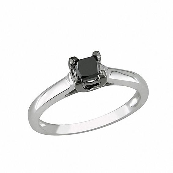 Men Ring Black Gold 4ct,5ct Black Diamond Solitaire Ring With White Diamond Accents in White Gold Custom Size
