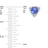 Thumbnail Image 2 of 5.0mm Trillion-Cut Tanzanite and 0.19 CT. T.W. Diamond Frame Stud Earrings in 10K White Gold