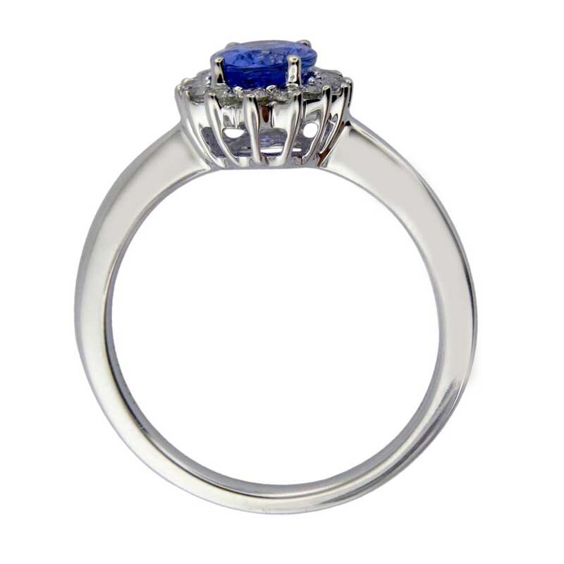 Oval Tanzanite and 0.25 CT. T.W. Diamond Ring in 10K White Gold