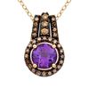 Thumbnail Image 1 of 7.0mm Amethyst and 0.35 CT. T.W. Enhanced Champagne Diamond Pendant in 10K Gold