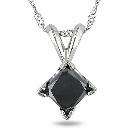 Black diamond pendant white gold discount