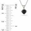 Thumbnail Image 1 of 1.00 CT. Black Princess-Cut Diamond Solitaire Pendant in 10K White Gold - 17"