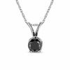 Thumbnail Image 1 of 0.50 CT. Black Diamond Solitaire Pendant in 10K White Gold - 17"