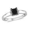 1.00 CT. Princess-Cut Black Diamond Solitaire Ring in 10K White Gold
