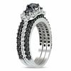 Thumbnail Image 2 of 2.00 CT. T.W. Enhanced Black and White Diamond Striped Bridal Set in 10K White Gold