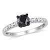 Thumbnail Image 1 of 1.00 CT. T.W. Black and White Diamond Engagement Ring in 10K White Gold