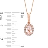 Thumbnail Image 1 of Oval Morganite and 0.09 CT. T.W. Diamond Frame Pendant in 10K Rose Gold