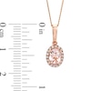 Thumbnail Image 2 of Oval Morganite and 0.09 CT. T.W. Diamond Frame Pendant in 10K Rose Gold