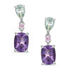Thumbnail Image 1 of Multi-Gemstone Drop Earrings in Sterling Silver