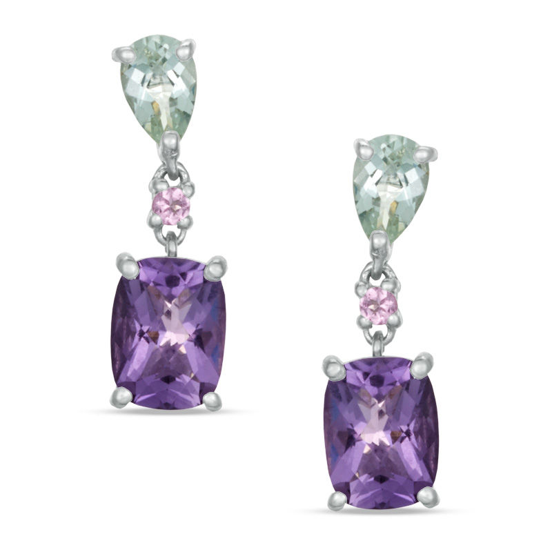 Multi-Gemstone Drop Earrings in Sterling Silver|Peoples Jewellers