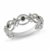 0.17 CT. T.W. Enhanced Black and White Diamond Band in Sterling Silver