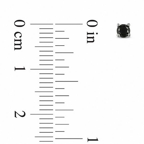 0.24 CT. T.W. Enhanced Black Di 0.24 CT. T.W. Enhanced Black Diamond Solitaire Stud Earrings in 10K White Gold