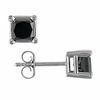 Thumbnail Image 0 of 2.00 CT. T.W. Princess-Cut Black Diamond Solitaire Stud Earrings in 10K White Gold
