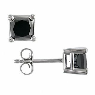 Black diamond studs shop white gold