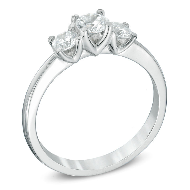 CT. T.W. Certified Canadian Diamond Three Stone Engagement Ring 14K Gold (I/I2