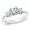 Thumbnail Image 1 of 1.00 CT. T.W. Certified Canadian Diamond Three Stone Engagement Ring in 14K White Gold (I/I2)