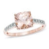 8.0mm Cushion-Cut Morganite and Diamond Accent Ring in 10K Rose Gold