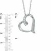 Lab-Created Sapphire and Diamond Accent Looping Heart Pendant in Sterling Silver