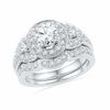 Thumbnail Image 0 of 1.50 CT. T.W. Diamond Frame Three Stone Bridal Set in 14K White Gold