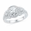 Thumbnail Image 1 of 1.50 CT. T.W. Diamond Frame Three Stone Bridal Set in 14K White Gold