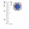 6.0mm Cushion-Cut Lab-Created Ceylon and White Sapphire Pendant and Earrings Set in Sterling Silver