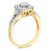 1.00 CT. T.W. Diamond Square Cluster Engagement Ring in 10K Gold